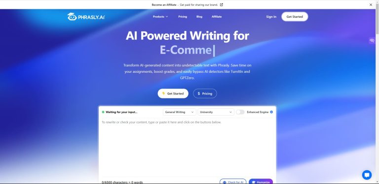 Phrasly AI Landing Page